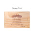A wooden gift box for six bottles of wine, featuring a natural finish and an engraved design on the lid.