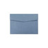 A blue PU leather A4 file bag with a flap closure and no visible branding.