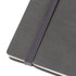 A grey PU cover notebook with an elastic band closure, featuring a textured finish.