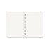 A B5 full colour wiro binding notebook with blank white pages and a silver metal spiral binding.