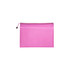 A pink A5 zippered pouch bag with a mesh texture and a contrasting zipper.