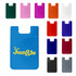 A collection of smartphone wallet sleeves in various colours, including blue, green, pink, purple, orange, red, and black.