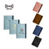Multifunctional PU leather passport holders in various colours, featuring RFID protection and branding on some.