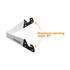 A V-shaped stand for iPhone and iPad, featuring a white body with black accents and a maximum opening angle of 80°.