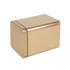 A square tin box in a sleek gold finish, measuring 80 x 80 x 110mm, with smooth edges and a fitted lid.