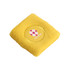 A yellow Terry sport wristband with a circular logo design in the centre.