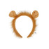 A custom animal hairband in brown featuring furry texture and ear details, designed as headwear.