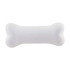 A white bone-shaped stress reliever with a smooth surface, designed in a fun animal theme.