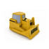 A yellow bulldozer-shaped stress reliever with a black logo and grey windows.