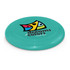 A large teal frisbee with a colorful logo featuring the text "dreams of colors" and the tagline "company slogan."