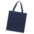 A navy tote bag with two shoulder straps and a plain design, featuring a logo on one side.