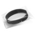 A debossed silicone wristband in a clear plastic packaging. The wristband is black and oval-shaped.