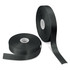 Two rolls of dark green personalised ribbon, one unspooled, on a white background. Each roll is 50mm wide.