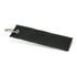 A black woven key ring featuring a metal attachment ring. The design is simple and functional.