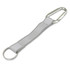 A silver reflector key ring featuring a durable strap and a metal carabiner clip.