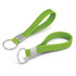 Two green silicone key rings with a metal attachment ring.