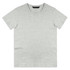 A light grey men's t-shirt with a round neck and short sleeves. The shirt has a branding logo.