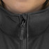 A close-up of a black women's vest with a zip featuring a high collar. Logo visible on the vest.