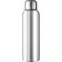 A drink bottle in a sleek silver finish with a rounded cap and a smooth, stainless steel surface.