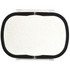 A plastic and wheat straw lunch box in a white and grey design with a black silicone seal.
