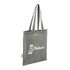 A grey recycled cotton twill tote bag with long handles and a simple logo on the front.