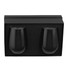 A drink bottle gift set featuring two black insulated cups packaged in a sleek black box with a foam insert.