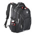 A black High Sierra Elite Fly-By 17" backpack with a drink bottle pocket and sunglasses atop, featuring multiple compartments.