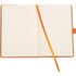 A Colour Bound JournalBook with a brown cover, featuring lined pages and an orange ribbon marker.