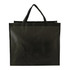 A large, double laminated, wipeable tote bag in black with two sturdy handles and a simple design.