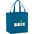 A blue non-woven tote bag with two handles and a logo featuring the word "BRIX."