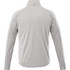 A grey quarter zip jumper with a fitted design and a logo on the back. Suitable for men.