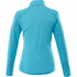 A women's quarter zip jumper in a vibrant turquoise colour, featuring a sleek, smooth design and long sleeves.