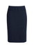 A navy blue lined skirt with a relaxed fit and a smooth finish, featuring a simple waistband and no visible logos.