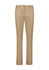 A pair of women's slim leg stretch chino pants in khaki colour, featuring a button closure and pockets.