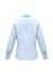 A light blue women's long sleeve button-up shirt with a classic collar and cuffed sleeves. Features a logo.