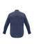 A men's long sleeve shirt featuring a plaid pattern in shades of navy and grey, with a classic button-up design.