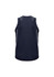 A navy singlet with a sporty design, featuring a logo and contrast stitching on the shoulders.