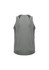 A men's singlet in a muted green colour, featuring a sleek design and a logo on the back.