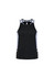 A black singlet with grey detailing and a logo on the front, designed for men.