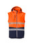 Unisex orange and navy softshell jacket with a hood and reflective strips, featuring a logo on the front.