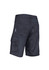 Men's rugged vented shorts in dark grey with multiple pockets and a logo.