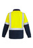 A polar fleece pullover in high visibility yellow and navy, featuring shoulder tape and a logo.
