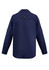 A navy long sleeve button-up shirt featuring a logo and a classic collar. Ideal for outdoor wear.