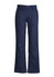 A pair of navy plain utility pants, featuring a straight-leg design and a pocket on the side.