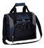 A cooler bag in navy and black, featuring a front pocket and an adjustable shoulder strap. It has a logo on the side.