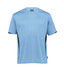A light blue t-shirt with black side accents and a logo on the chest. Suitable for youth sports and casual wear.