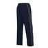 Navy trackpants featuring twin white stripes down the sides and an elastic waistband. Includes a logo.