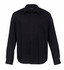A black button-up shirt for men featuring long sleeves and a pocket. Includes a small logo on the chest.