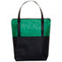 A green and black Crosshatch Tote Bag with two sturdy handles and a zip closure. It features a logo on the front.