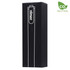 A black packaging box with a white design, featuring a logo and a CO2 neutral badge.